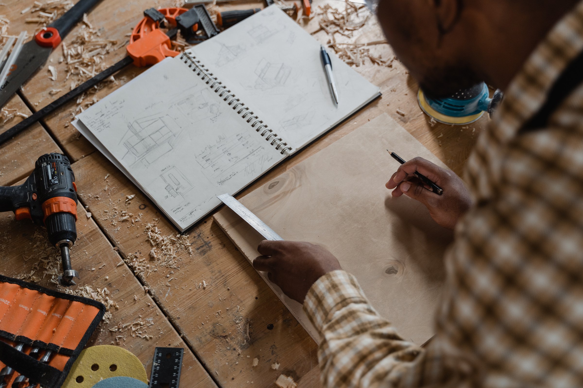 A Person Doing a Woodwork